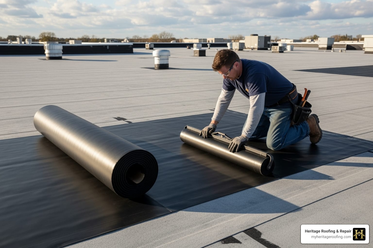 EPDM roof installation