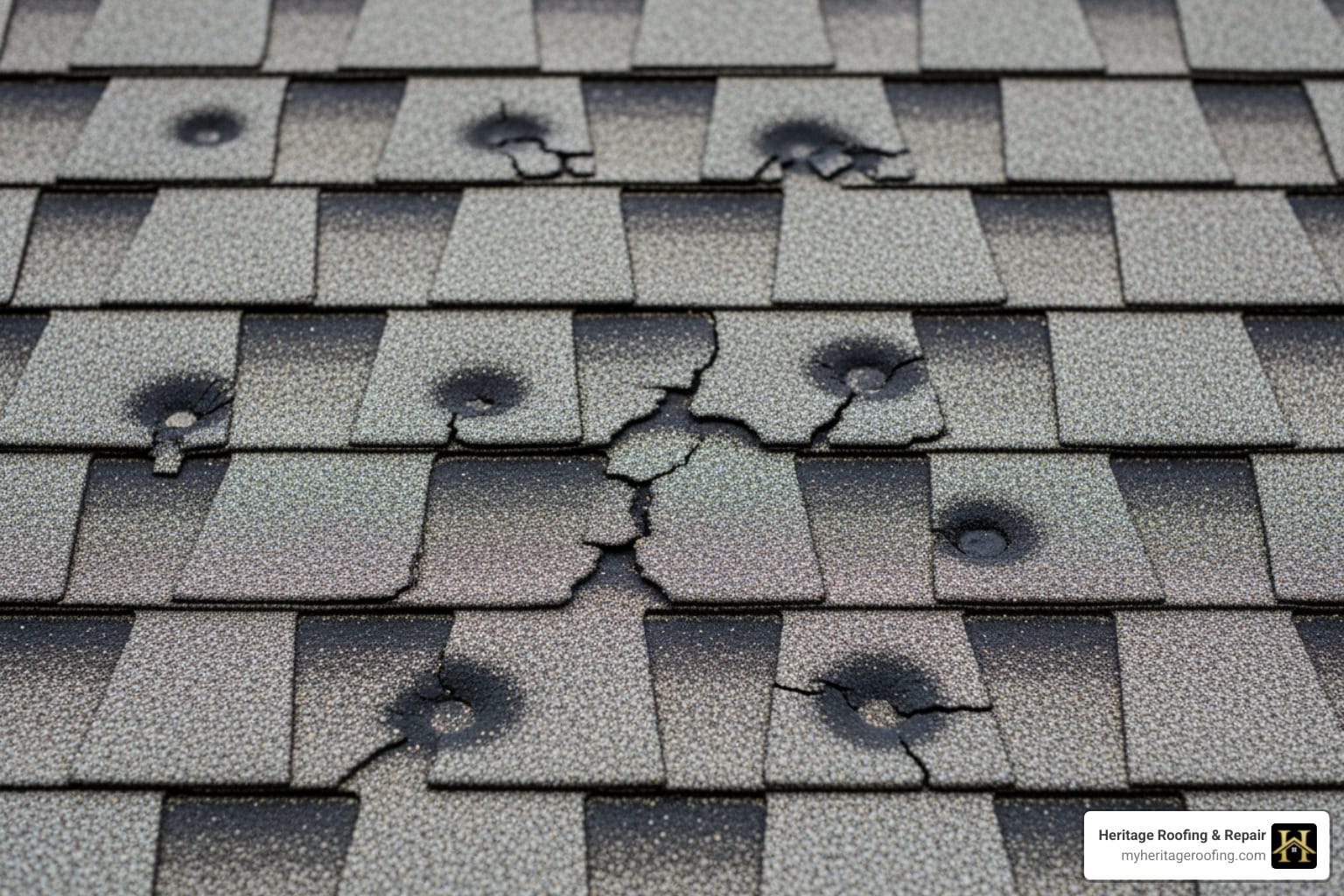 Hail damage roof