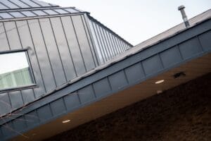 standing seam metal roof on modern home - standing seam metal roof