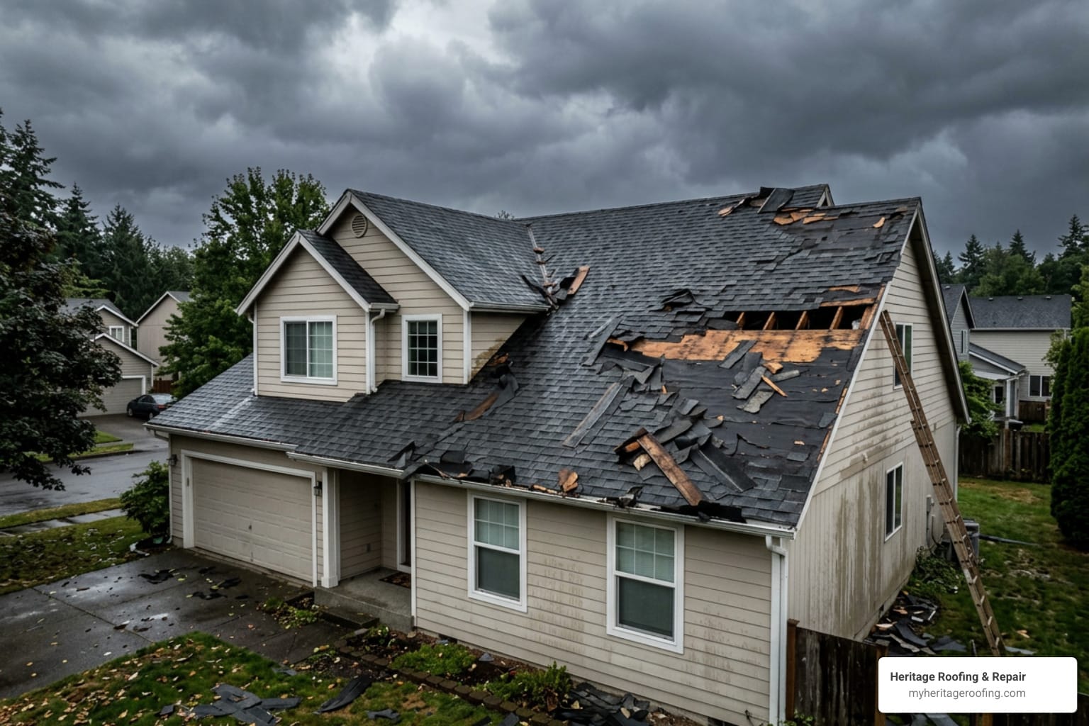 storm damaged roof