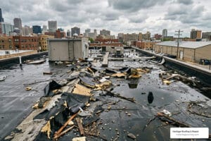 commercial roof storm damage emergency repair