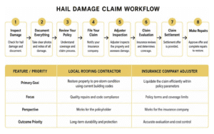 Hail damage claim workflow diagram