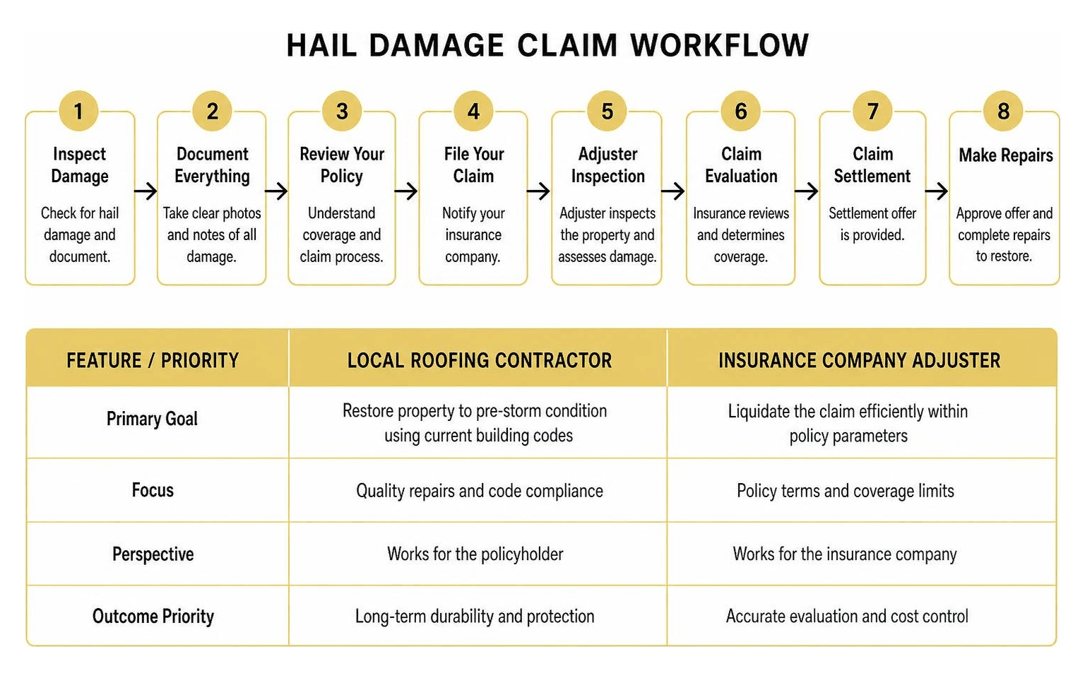 Hail damage claim workflow diagram
